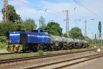 Infraleuna mit einen kurzen Kesselwagenzug auf der Hamm-Osterfelder bei dem alten Stellwerk in Recklinghausen-Ost auf dem weg nach Duisburg-Hamborn