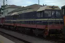 721 113-9 Velky Hektor (Großer Hektor) und eine Schwesterlok eingereiht in einen Lokzug in Kolin. 21.09.2018 14:40 Uhr.