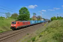 189 019 mit einem Containerzug am 10.05.2016 bei Kunowice. 