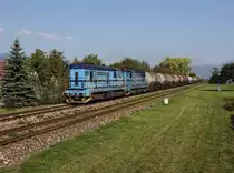 Die 742 503 und die 742 540 mit einem Kesselzug am 20.09.2018 unterwegs bei Košťany nad Turcom.