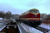 118 552-9 der ITL zieht einen Sonderzug der OSEF durch Chemnitz-Süd.