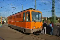 VGF Fahrzeugparade zum Jubiläum 50 Jahre U-Bahn Frankfurt am Main am 06.10.18 in Heddernheim mit Düwag 2016 Arbeitswagen 