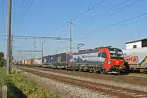 Siemens Vectron 193 467-8 durchfährt den Bahnhof Rheinfelden. Die Aufnahme stammt vom 28.09.2018.