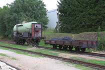 JHMD Nt/u 3150 und der aufgeschemmelte CSD R 566 454 am 05.August 2018 im Bahnhof Nova Bystrice.