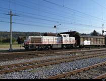 Sersa - Am 98 85 5 843 152-0 ( Barbara ) bei Rangierarbeiten in Aarberg für Zuckerrüben am 10.10.2018
