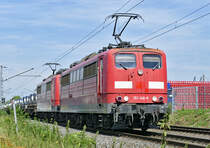 151 146-8 Doppeltraktion mit Stahlrollen in Sinzig - 16.08.2018