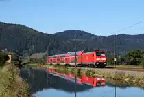 146 213-4 mit dem RE 4721 (Karlsruhe Hbf-Konstanz) bei Haslach 27.9.18