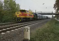 EH 547 mit einem Kalkzug in Lintorf in Richtung Wedau unterwegs. 19.10.2018