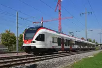 RABe 521 022, auf der S3, verlässt den Bahnhof Dornach. Die Aufnahme stammt vom 18.09.2018.