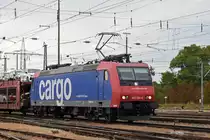 Re 482 034-6 durchfährt den badischen Bahnhof. Die Aufnahme stammt vom 21.09.2018.