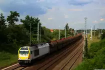 Eine Maxima (40CC) zieht einen zug durch Coswig (Anhalt).