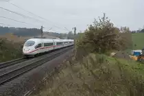 403 013 als ICE 503 von Dortmund nach München Hbf bei Fahlenbach, 21.10.2017