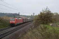 152 126-9 mit einem gemischten Güterzug Richtung Nürnberg bei Fahlenbach, 21.10.2017