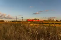 RE 3 über Pasewalk nach Berlin gestern Abend. 22.10.2018 bei Borkenfriede
