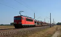 Mit einem Skodazug am Haken rollte 155 030 am 27.09.18 durch Marxdorf Richtung Falkenberg/E.