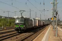 Hier kündigt sich Ungarn schon mal an. Die 193 235-9 von GYSEV-Cargo. Aufgenommen am 10. Mai 2018 in Regensburg.