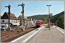 648 102 wartet am 08.06.2007 in Rummenohl als RB52  Volmetalbahn  von Dortmund nach L�denscheid auf den Gegenzug nach Dortmund.