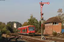 650 113-4 und 650 317-1 als RB 22805 (Sigmaringen-Memmingen) in Mengen 16.10.18