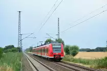 425 008 fährt als S1 nach Schönebeck-Bad Salzelmen in Barleber See aus gen Magdeburg.

Barleben 22.07.2018