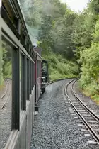 In der Ausweichstelle der Brecon Mountain Railway bei Dolygaer, Wales, 15.9.2016