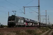 185 572 am 12.10.2018 mit einem Autozug in Dedensen-Gümmer.