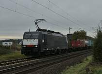 189 201 für LTE fahrende MRCE-Lok mit einem Containerzug am Haken. 1.11.2018