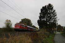 110 491 mit dem Flixtrain 1803 am 1.11.18 auf der Fahrt nach Köln unterwegs im südlichen Münsterland