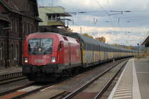 1116 196 am 02.11.2018 mit einem ARS-Zug in Eichenberg.