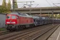 EGP 234 278-0 durchfahrt Hamburg Harburg mit einem Autotransportzug. 20.10.2018