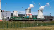 Kadan-Prunerov am 7. Juli 2018. Die SD-Lok 184 501-5 ist mit dem Kohlezug fast fertig mit dem entladen. 