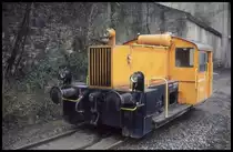 Köf Lok 1 der Piesberger Steinindustrie am 4.4.1999 in Osnabrück Eversburg.