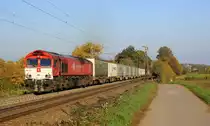 Die Class 66 PB12  Marleen  von Crossrail kommt mit viel Dieselpower hochgefahren aus Richtung Aachen-West mit einem Containerzug aus Köln-Eifeltor(D) nach Genk-Haven(B) und fährt in Richtung Gemmenicher-Tunnel,Botzelaer(B),Gemmenich(B),Nouvelaer(B),Moresnet(B),Moresnet-Chapelle(B),Montzen(B). Aufgenommen an der Montzenroute am Gemmenicher-Weg. 
Bei schönem Herbstwetter am Nachmittag vom 4.11.2018.