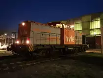 Am 27.11.2018 wartete die hvle-Lok V160.3 vor der Werkshalle der Stadler Reinickendorf GmbH an der Holzhauser Straße. Die Lokomotive wollte einen FLIRT der Eurobahn abholen, den dieselbe Lok bereits am 14.11.2018 nach Reinickendorf gebracht hatte.