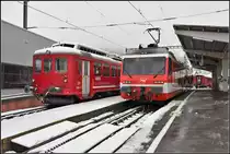 ABDeh 2/4 23 und BDeh 3/6 25 in Heiden. (27.11.2018)