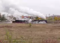 EFSFT 44 1486-8 + IGEW 52 1360-8 am 03.11.2018 in Neudietendorf. Sie bespannten ab da den DPE 32599  Rennsteig-Express  nach Meiningen.  