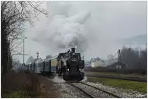 Dampflok 88.103 bei der Ausfahrt in Weizelsdorf. 
2.12.2018
