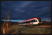 Dezember 2016. 
Dunkle Wolken über St. Peter im Sulmtal kündigen Schneefall an.