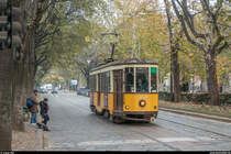 ATM Milano Ventotto 1886 am 29. November 2018 auf der Linie 1 Richtung Greco in der Via Largo Quinto Alpini.
