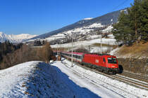 1216 012 mit EC 87 am 15.12.2018 bei Mühlbachl. 