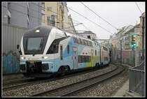 Westbahn Triebwagen 112 nahe Wien Rennweg am 13.12.2018.