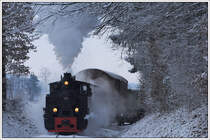 764-411R der Stainzer Bahn am 16.12.2018 mit einem Güterzug von Preding nach Stainz, aufgenommen kurz nach Wohlsdorf.