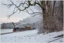 An den knorrigen Bäumen nahe Kraubath vorbei, zieht die Dampflok 764.411R der Stainzerbahn einen Güterzug von Preding nach Stainz. Herzlichen Dank an HP, Karl-Heinz, Max und Tono für die Bemühungen und das Ausharren in der Kälte.
16.12.2018
