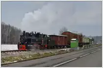 764-411R der Stainzer Bahn am 16.12.2018 kurz nach Preding in Wohlsdorf.
