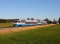Der 643 115 als BOB nach Lenggries am 06.12.2015 unterwegs bei Warngau.