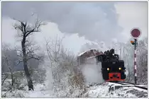 764-411R der Stainzer Bahn am 16.12.2018 beim Deckungssignal in Wohlsdorf aufgenommen.