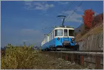 Der MOB ABDe 8/8 als Regionalzug von Chernex nach Montreux zwischen Planchamp und Le Châtelard VD.
6. Nov. 2018