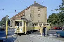 København / Kopenhagen Københavns Sporveje SL 7 (Tw 550 + Bw 15**) København K, Nørre Voldgade / Gothersgade am 17. September 1969. - Scan eines Farbnegativs. Film: Kodak Kodacolor X. 