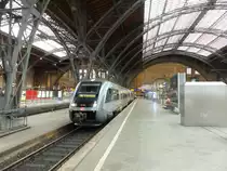 DB 641 034 + 641 032 als RB 16679 nach Geithain, am 28.01.2018 in Leipzig Hbf.