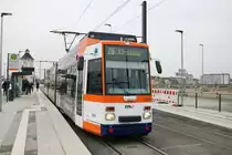 RNV Düwag MGT6D 3266 am 15.12.18 in Heidelberg Hauptbahnhof Südseite (neue Strecke)