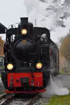 Lok 60  Bieberlies  dampft im November 2018 am Bahnhof Hüinghausen.